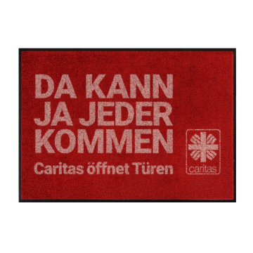Caritas-Fußmatte klein mit Kampagnen-Claim