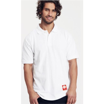 Caritas Männer Polo-Shirt weiß aus Bio Baumwolle (Fairtrade)