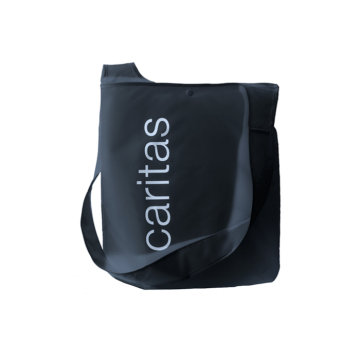 Faltbare Einkaufstasche "Cross Bag" aus recycelten PET-Flaschen in schwarz