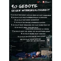 Plakat A3 zur Kampagne "10 Gebote gegen Wohnungslosigkeit"