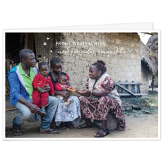10er Set Caritas international Weihnachtskarten Motiv "Familie in Sierra Leone"